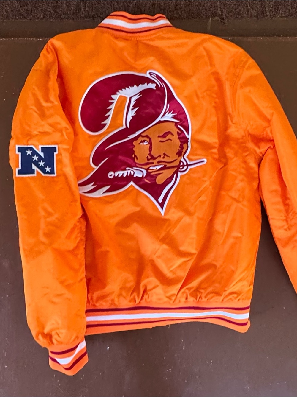 NFL Orange Creamsicle Tampa Bay Buccaneers Varsity Jacket - Men’s Medium